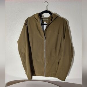 Lululemon Olive Green Nylon Full Zip Hooded Outdoor Jacket Women's Size 10